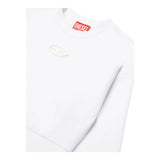 Diesel Felpa Chiusa Girocollo Tinta Unita con Logo per Bambina J01826 BIANCO DIESEL 