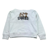 Moschino Felpa Tinta Unita con Cappuccio E Stampa per Bambina HQF07K BIANCO MOSCHINO 