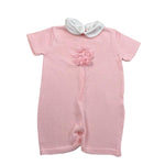 Le Coconne Pagliaccetto Tinta Unita con Applicazioni per Neonata LCN2123 ROSA LE COCONNE 