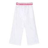 Missoni Pantalone Tinta Unita Modello Palazzo Con Elastico In Vita In Contrasto Bianco Per Bambina