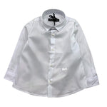 DANIELE ALESSANDRINI camicia manica lunga tinta unita con ricamo iniziale logo Bianco per Bambino 1291C00027J BIANCO DANIELE ALESSANDRINI 
