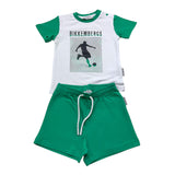 Bikkembergs Completo 2 Pezzi T-Shirt-Bermuda Bicolore per Bambino BK3417J BIANCO/VERDE BiKKEMBERGS 