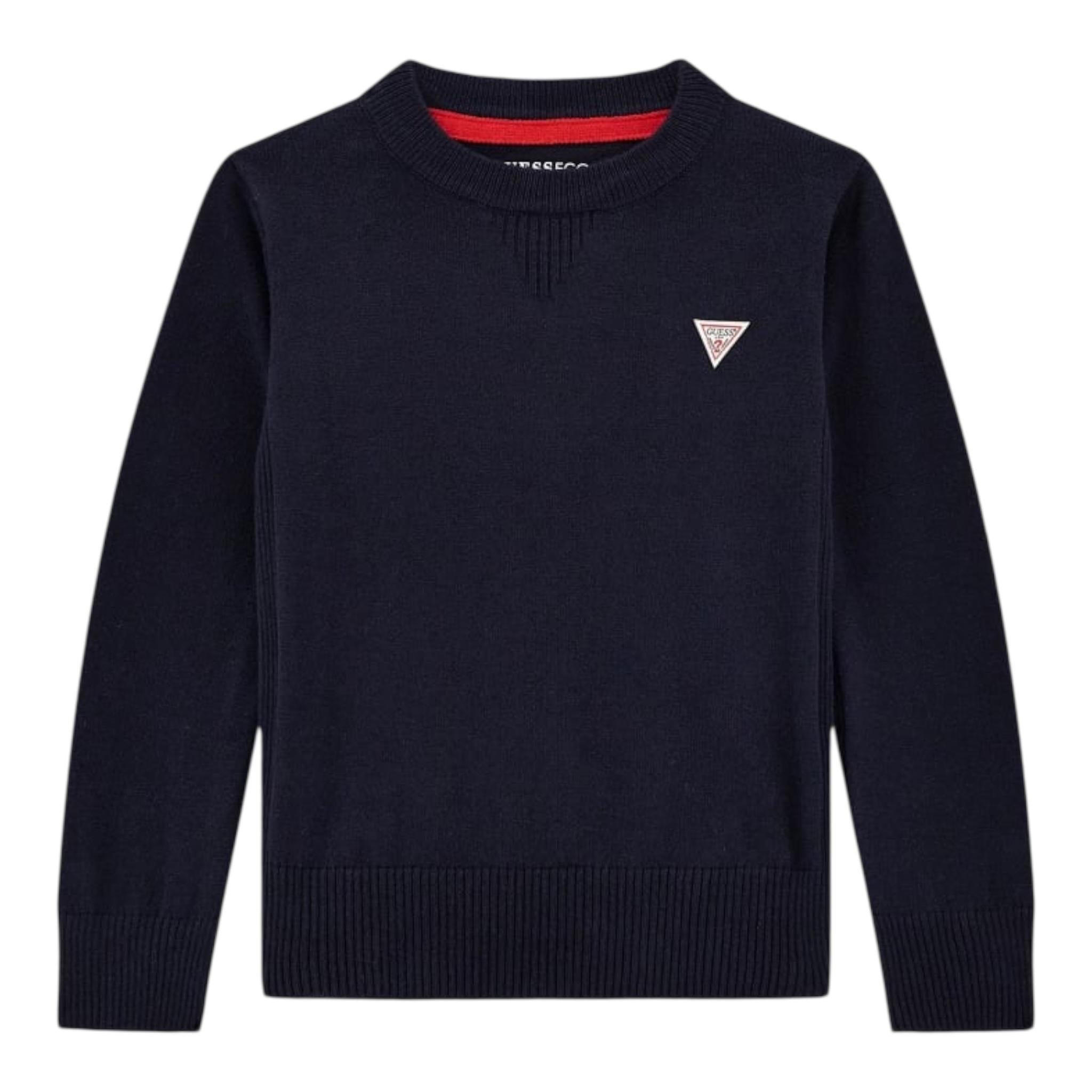 GUESS maglia girocollo tinta unita cn logo Blu per Bambino L0YR03Z2VV0 BLU GUESS 