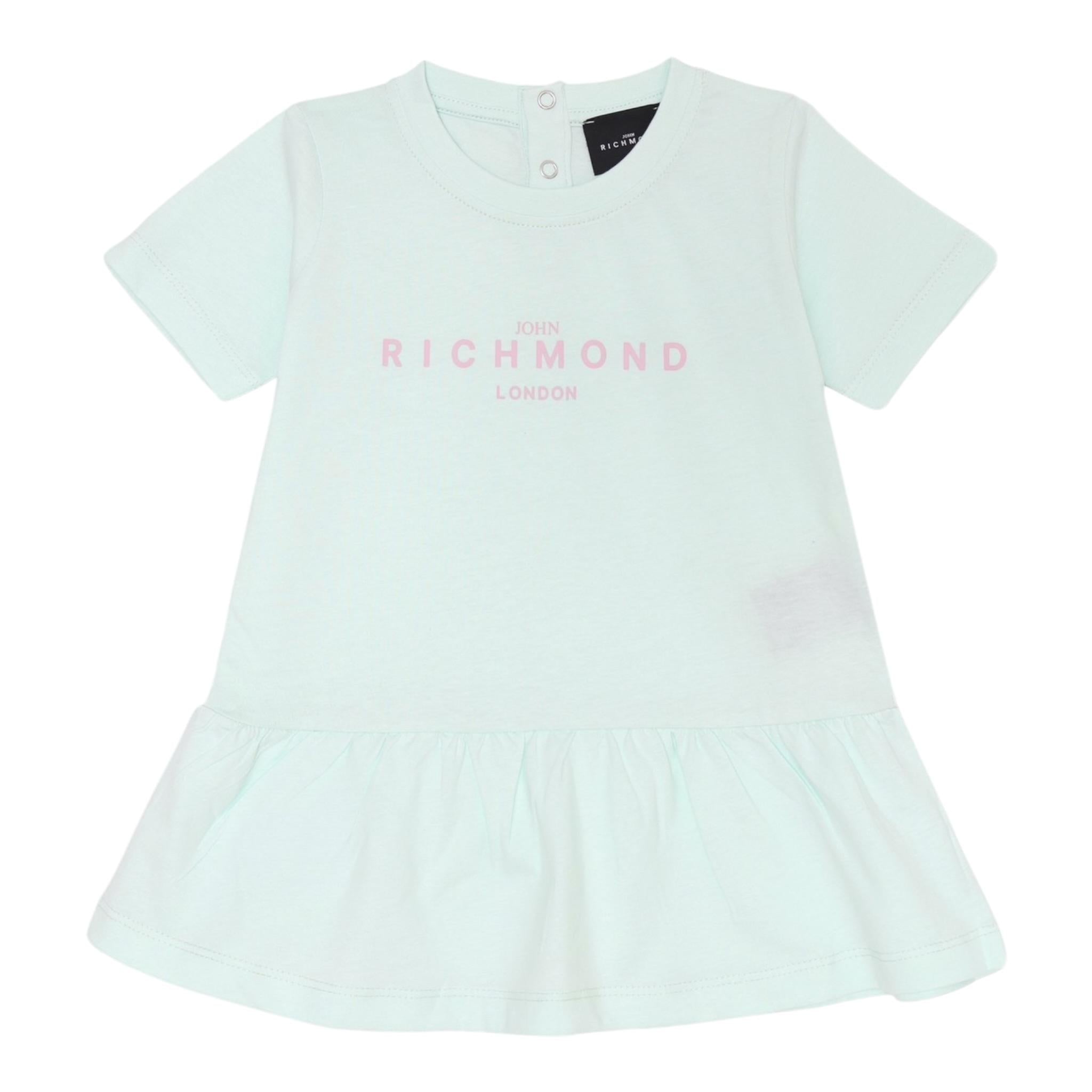 John Richmond Abito tinta unita con Stampa Verde Acqua per Neonata RIP25005VEXXX VERDE ACQUA JOHN RICHMOND 