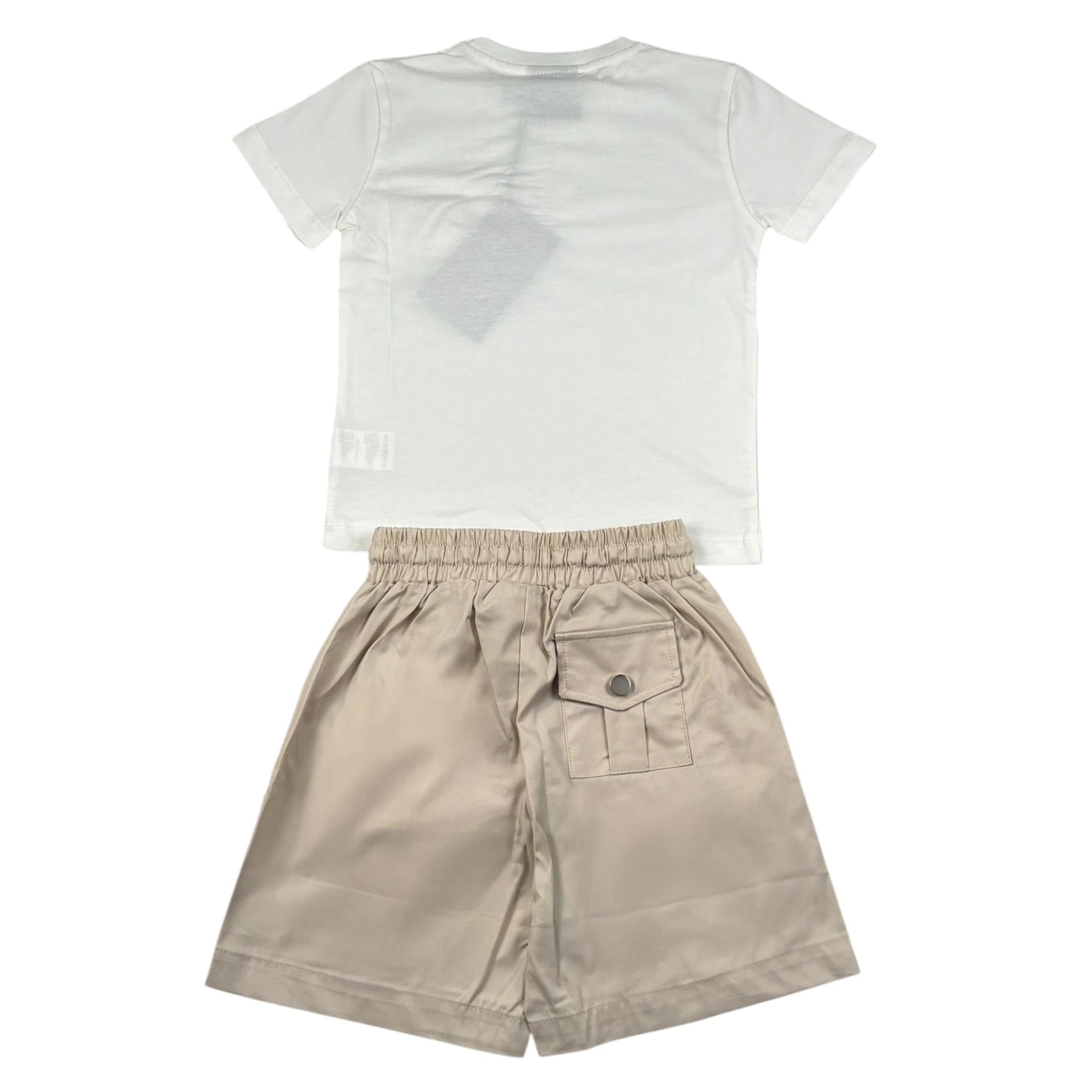 Maison 9 Paris Completo 2 Pezzi T-Shirt-Bermuda  per Bambino M10214 BIANCO/BEIGE MAISON 9 PARIS 