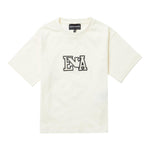 Emporio Armani T-Shirt Girocollo Tinta Unita con Logo per Bambina 3D4TJ6 PANNA EMPORIO ARMANI 