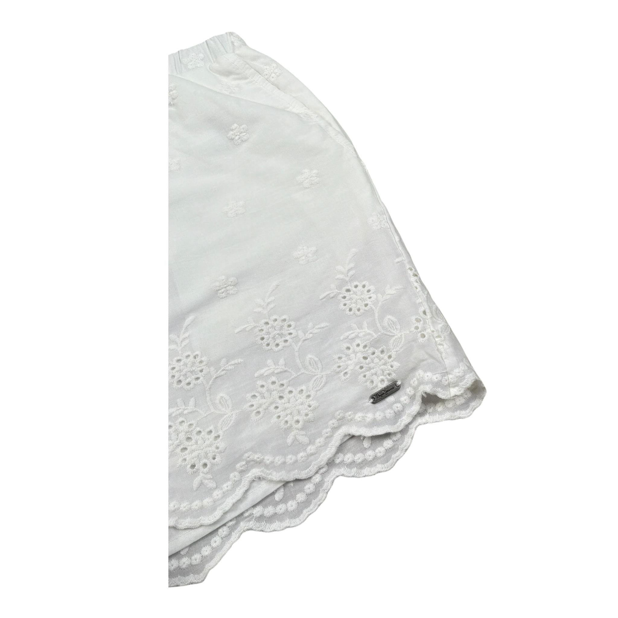 Pepe Jeans Short Tinta Unita con Ricami per Bambina PG800883 BIANCO PEPE JEANS 