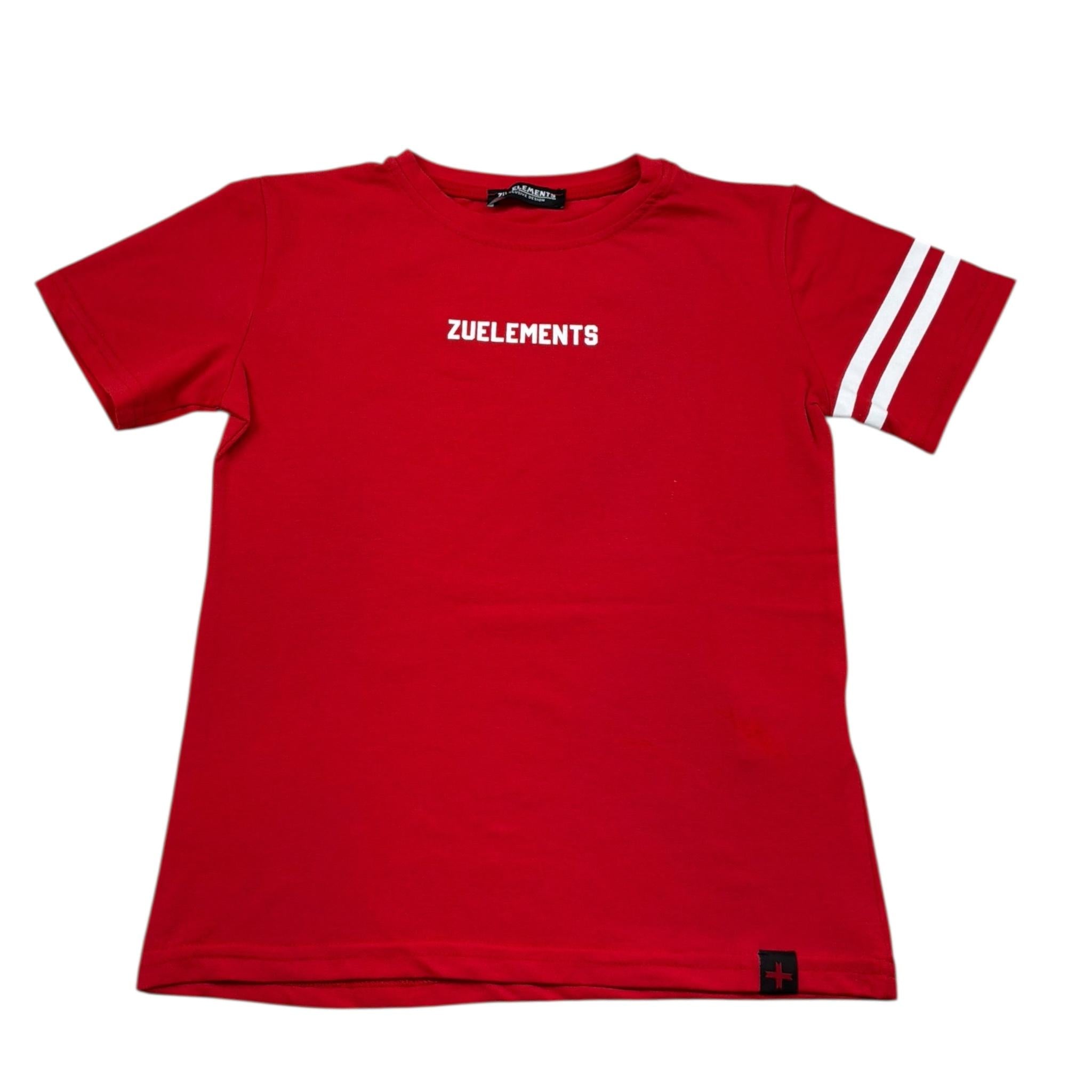 Zu+Elements T-Shirt Girocollo Tinta Unita con Logo per Bambino ZU319 ROSSO ZU+ELEMENTS 