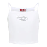 Diesel Canotta Bretelline Tinta Unita con Stampa Brillantinata per Bambina J02201XX BIANCO DIESEL 
