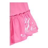 Miss Blumarine Abiti Bretelline Tinta Unita Con Stampa Logo Rosa Per Neonata