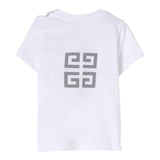 Givenchy T-Shirt Girocollo Tinta Unita con Stampa per Neonato H30640 BIANCO GIVENCHY 
