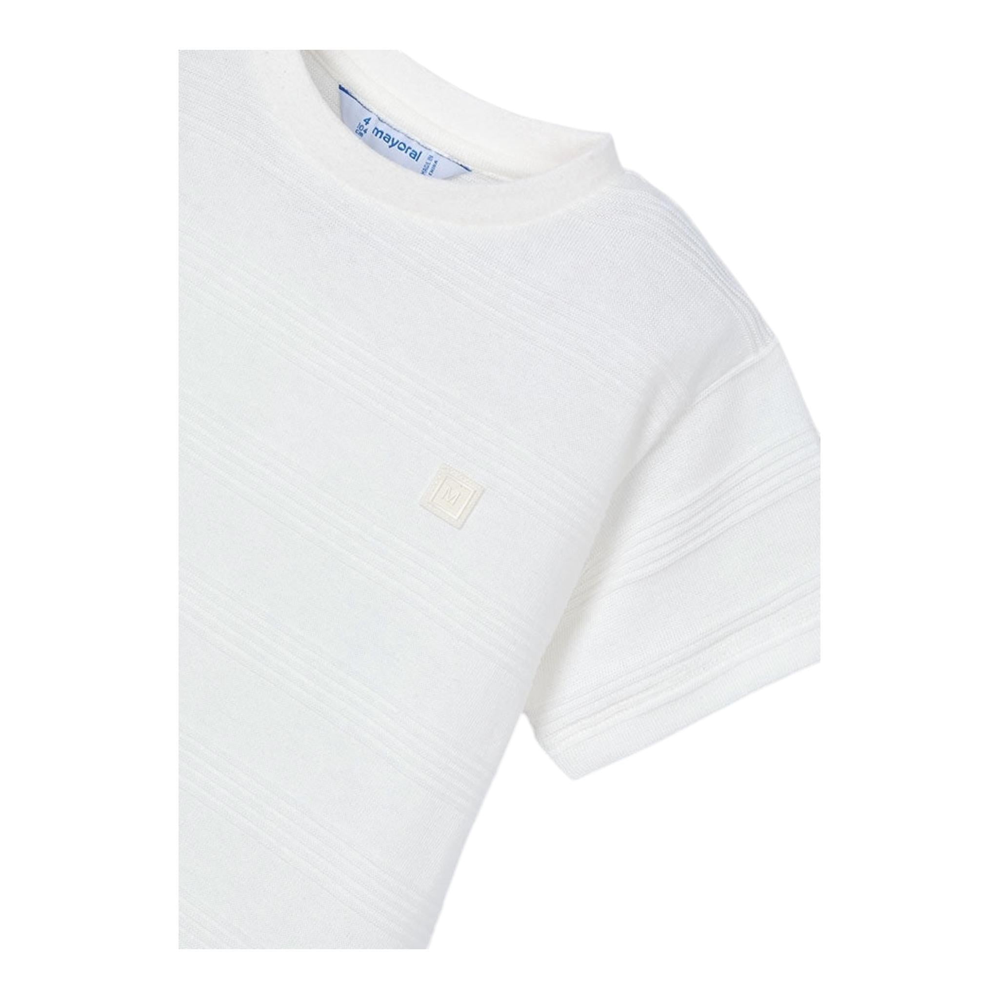 Mayoral T-Shirt In Maglia Girocollo Tinta Unita per Bambino 3028 BIANCO MAYORAL 