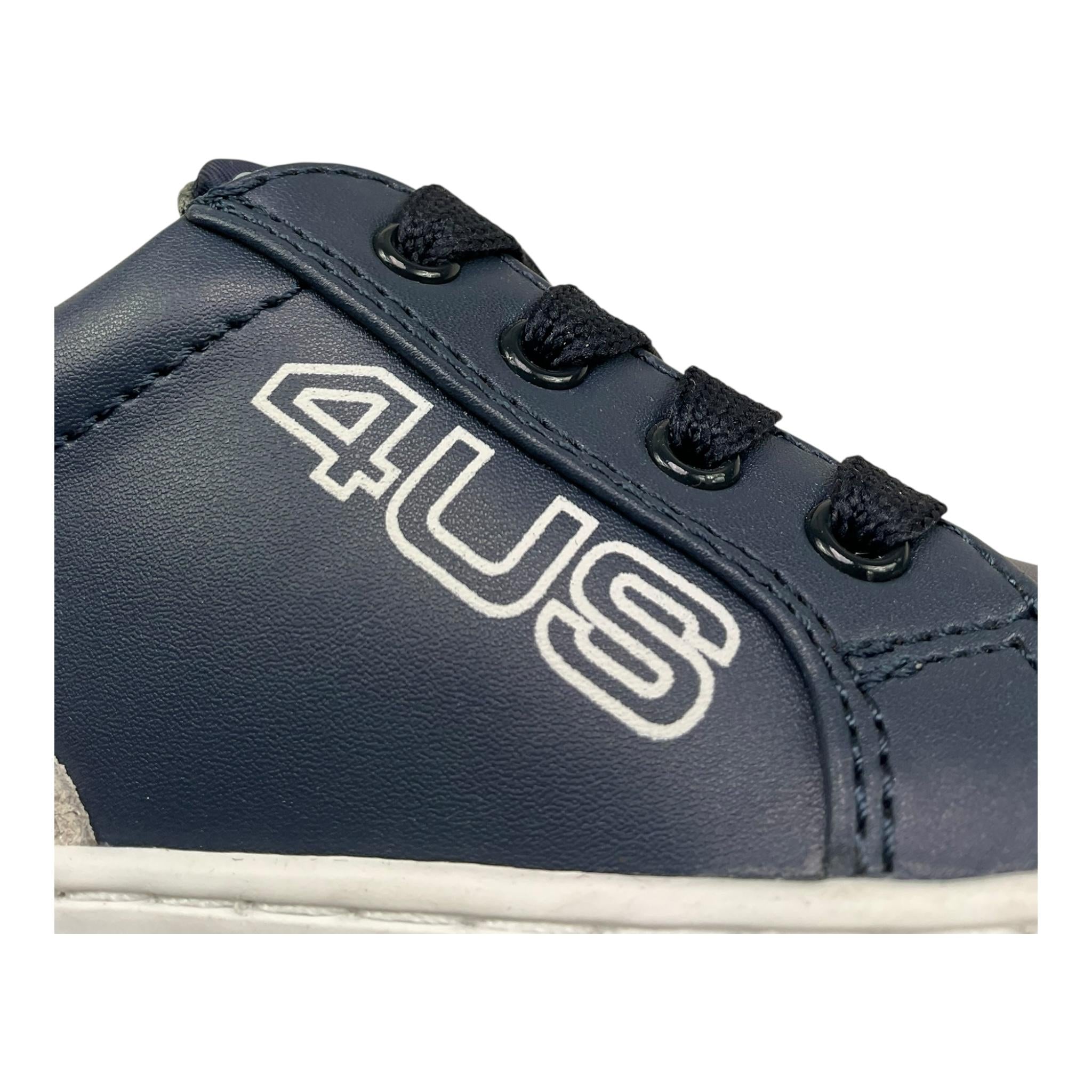 Cesare Paciotti Sneakers Tinta Unita con Zip E Lacci per Neonato 43170 BLU CESARE PACIOTTI 