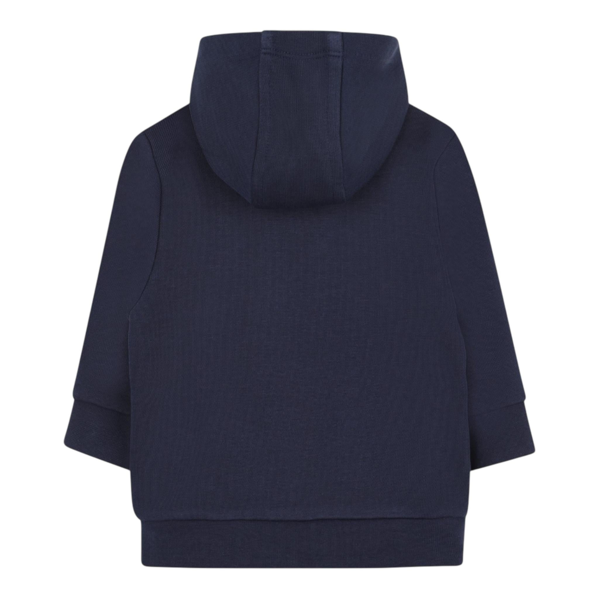 Boss Felpa Tinta Unita con Zip E Cappuccio per Neonato J52095 BLU BOSS 