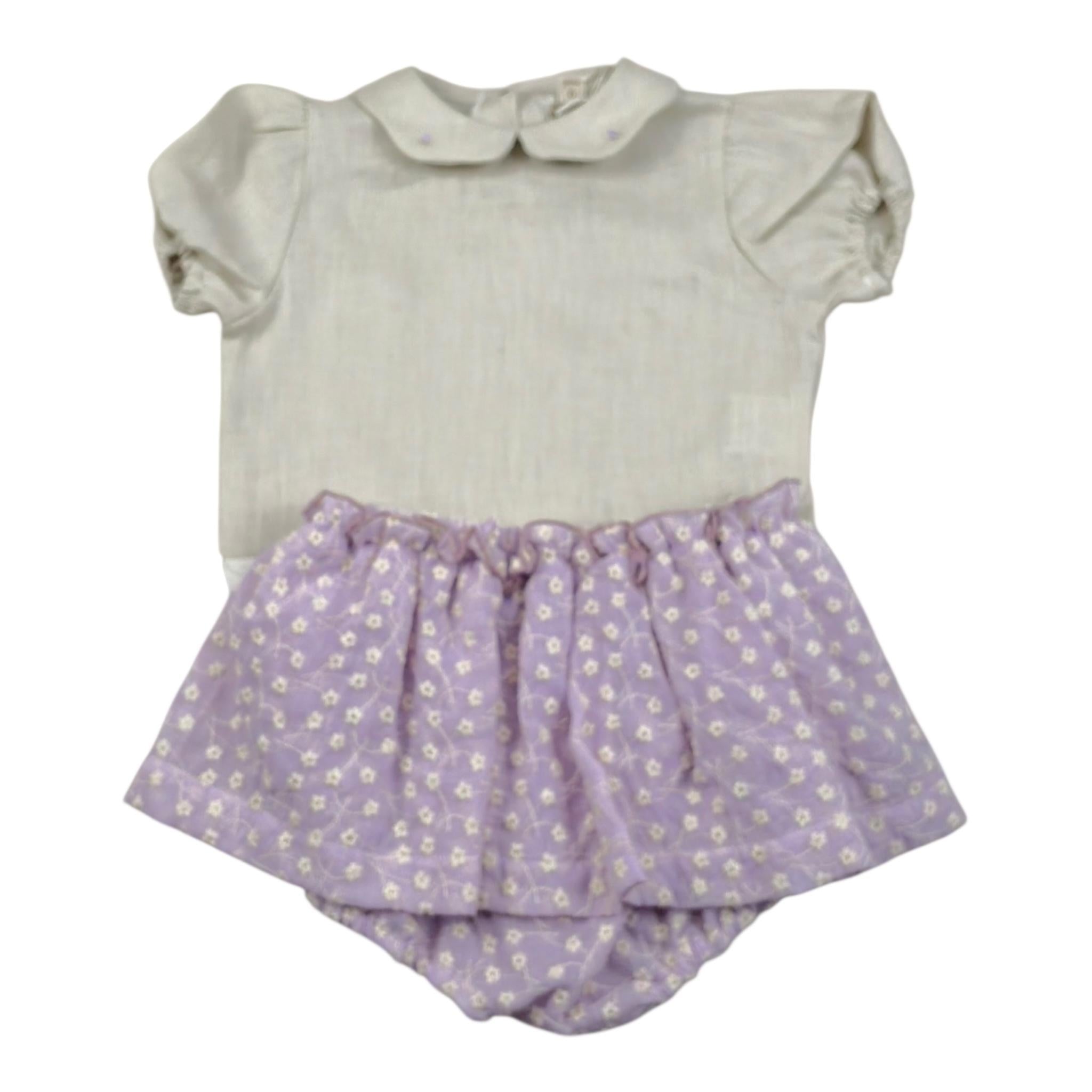 La Stupenderia Completo 2 Pezzi Body-Salopette Bicolore per Neonata TBCT5888 BEIGE LA STUPENDERIA 