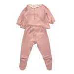 CALAMARO completo 2pz maglia-ghettina tinta unita Rosa per Neonata 11009 ROSA CALAMARO 