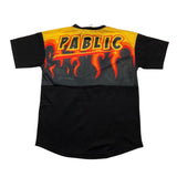 Pablic T-Shirt Girocollo Tinta Unita Con Stampa Fuoco Nero Per Bambino