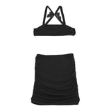 Philosophy Completo 2 Pezzi Top-Gonna Tinta Unita per Bambina I1E500X NERO PHILOSOPHY 