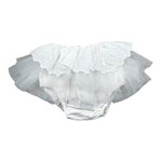 Seerose Completo 2 Pezzi Coulotte Tinta Unita con Tulle-Body per Neonata 362 BIANCO SEEROSE 