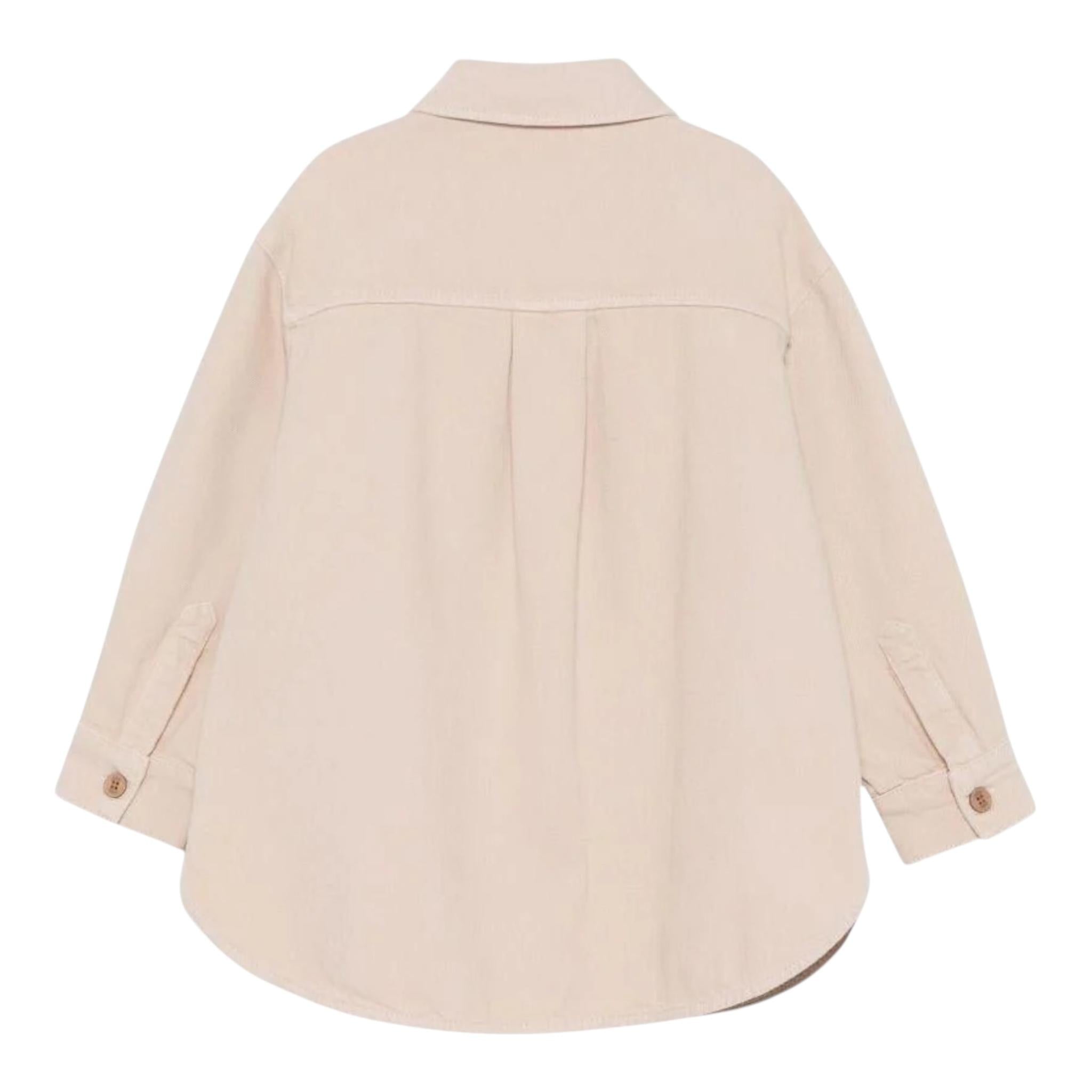 Dou Dou Camicia Tinta Unita con Tasche E Stampa per Bambina DW277 BEIGE DOU DOU 