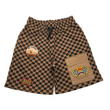 Sprayground Bermuda In Felpa Stampa Fantasia Marrone Per Bambino
