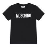 Moschino T-Shirt Girocollo Tinta Unita con Stampe In Contrasto per Neonato MUM04FX NERO MOSCHINO 