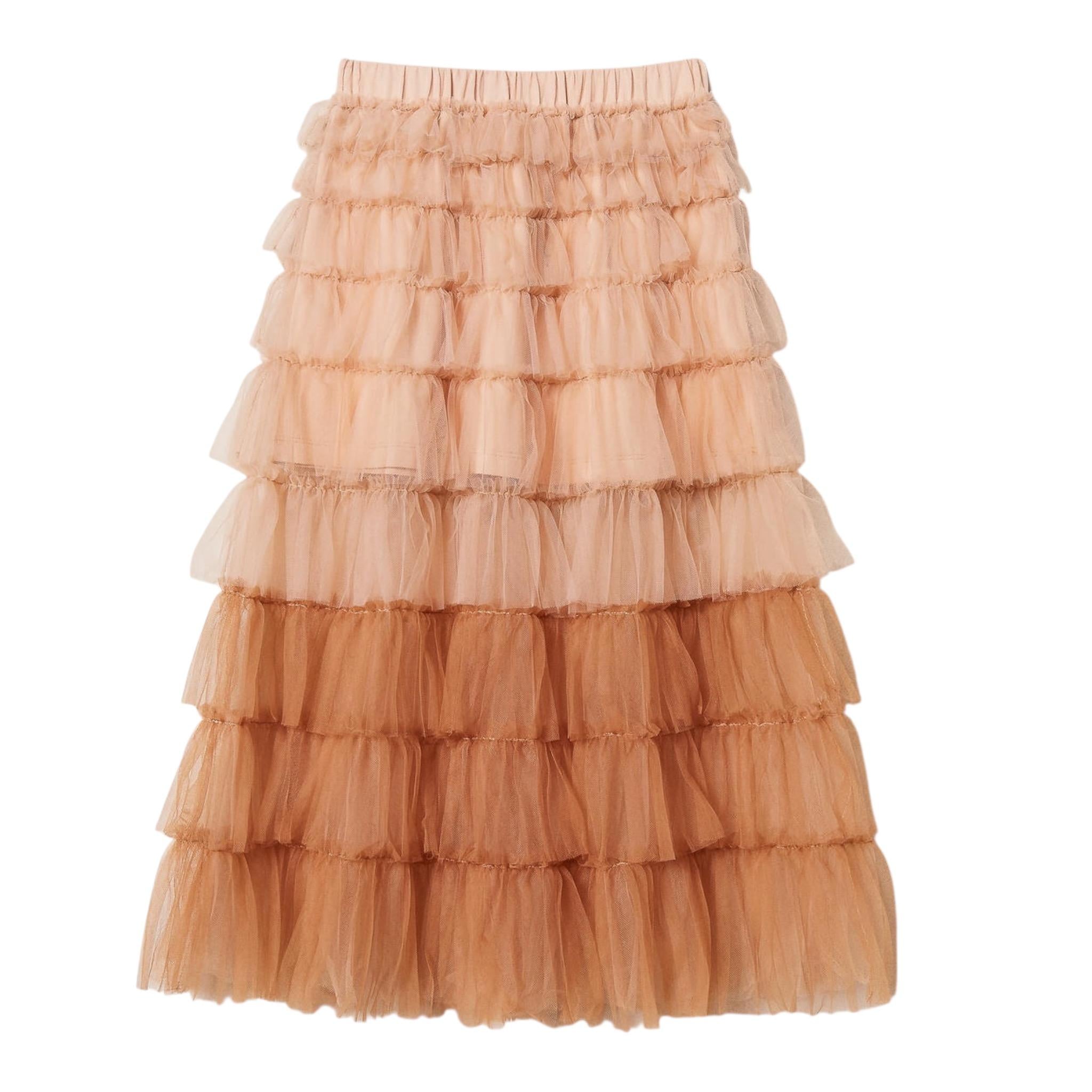 Twinset Gonna tinta unita con Tulle Beige per Bambina 251GJ2QS1X BEIGE TWINSET 