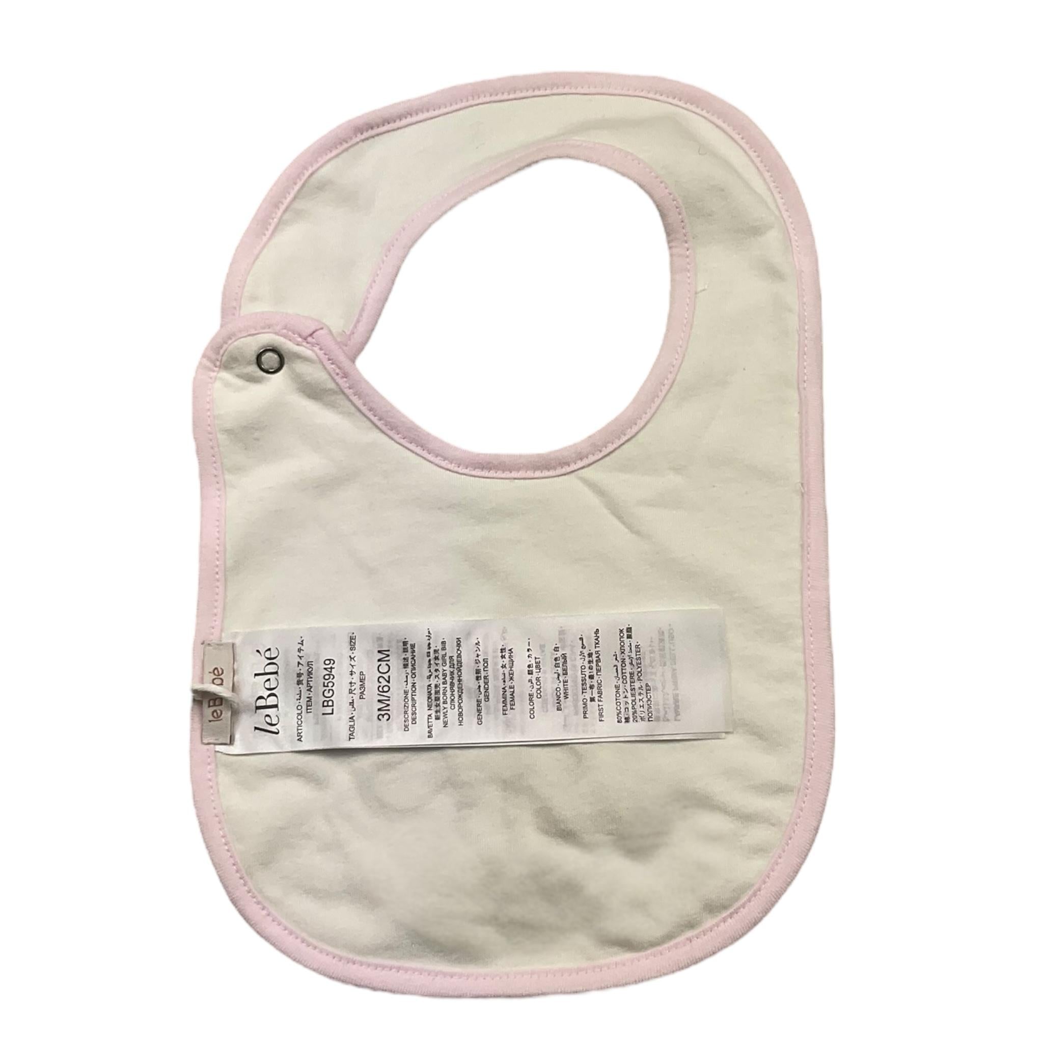 LE BEBE' bavetta tinta unita con stampe orsi Bianco per Neonata LBG5994 BIANCO LE BEBE' 