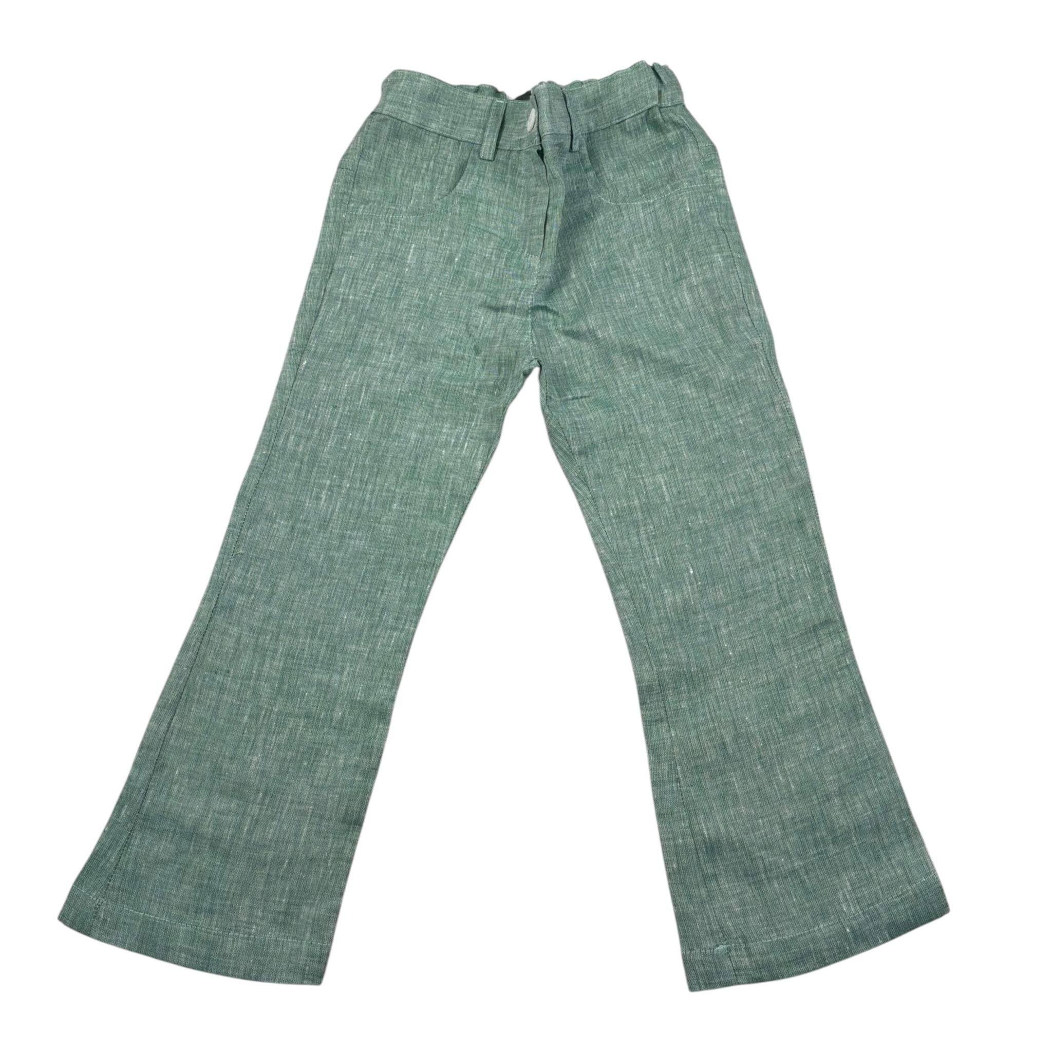 Le Coconne Pantalone Tinta Unita Modello Zampa per Bambina LCN2079 VERDE LE COCONNE 