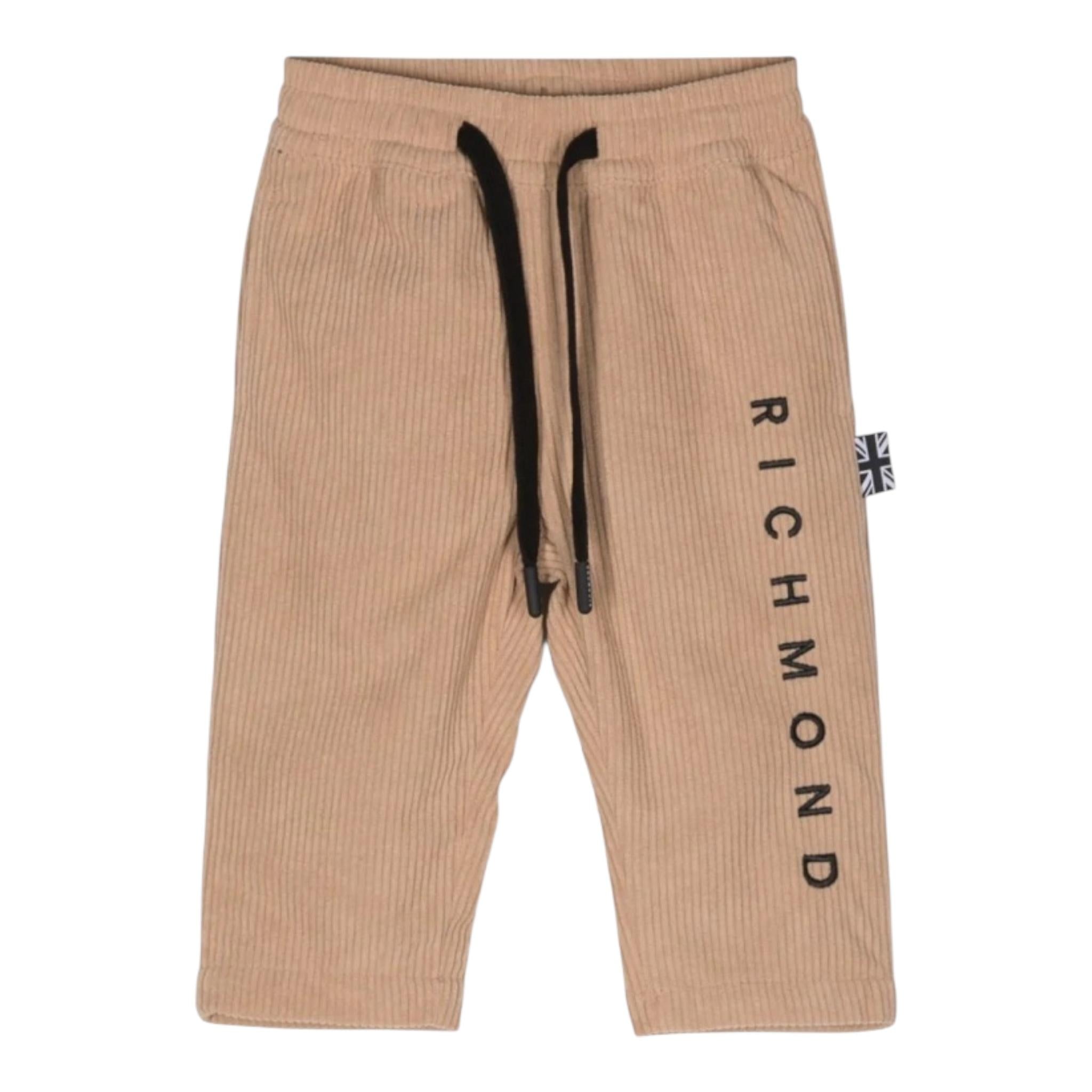JOHN RICHMOND pantalone tinta unita con stampa e elastico in vita Beige per Neonato RIA24049PAX BEIGE JOHN RICHMOND 