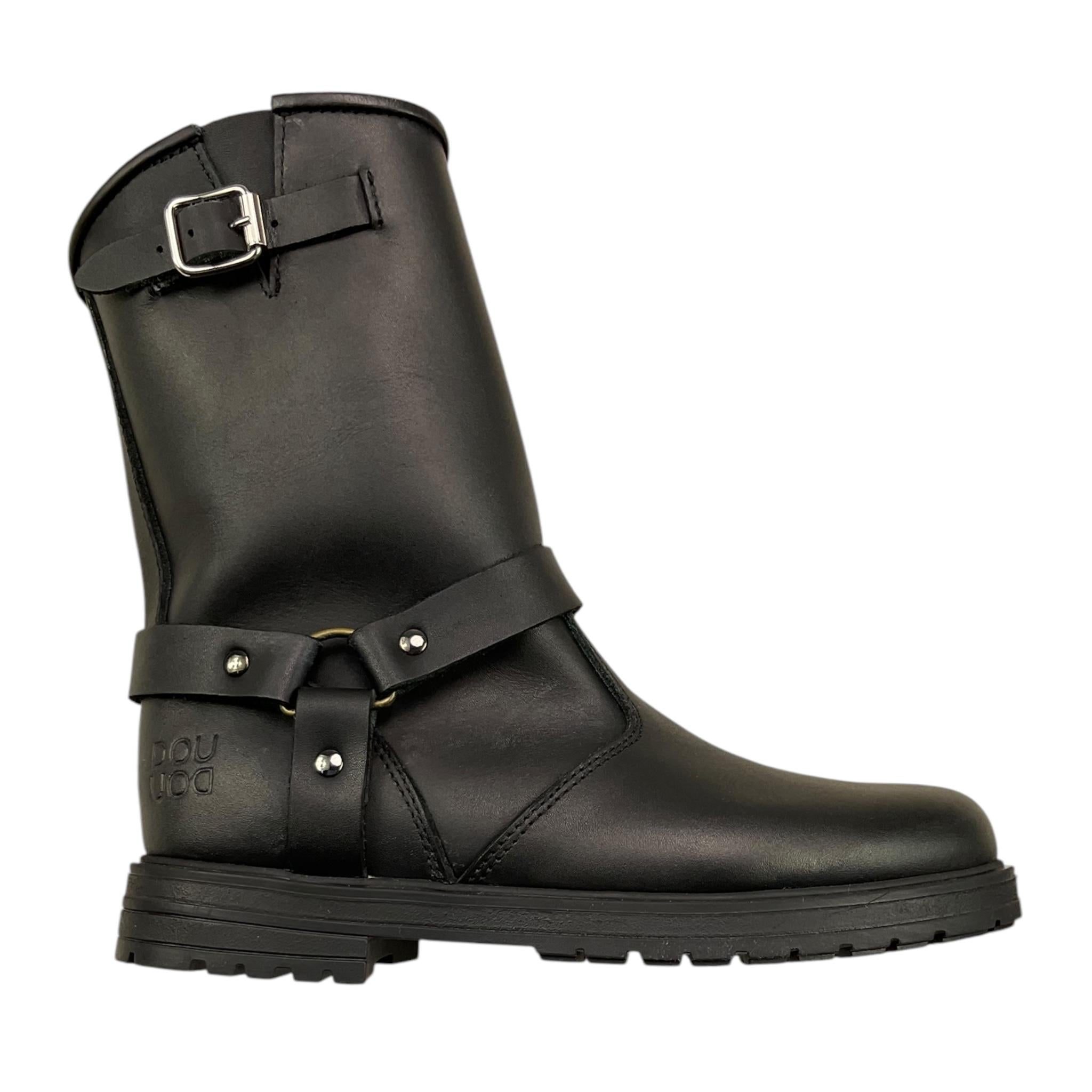 DOU DOU stivale in ecopelle tinta unita con fibia Nero per Bambina BIKE435 NERO DOU DOU 