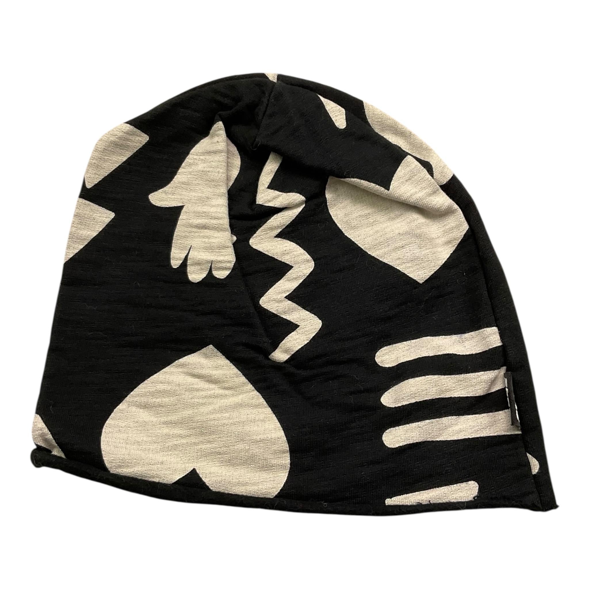 SHOE cappello tinta unita con stampe in contrasto Nero per Bambina CAPSH NERO SHOE 