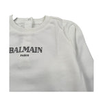 Balmain Felpa Chiusa Girocollo tinta unita con Logo Bianco per Bambino BV4560X BIANCO BALMAIN 