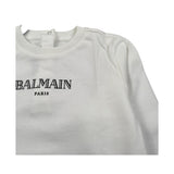 Balmain Felpa Chiusa Girocollo tinta unita con Logo Bianco per Bambino BV4560X BIANCO BALMAIN 