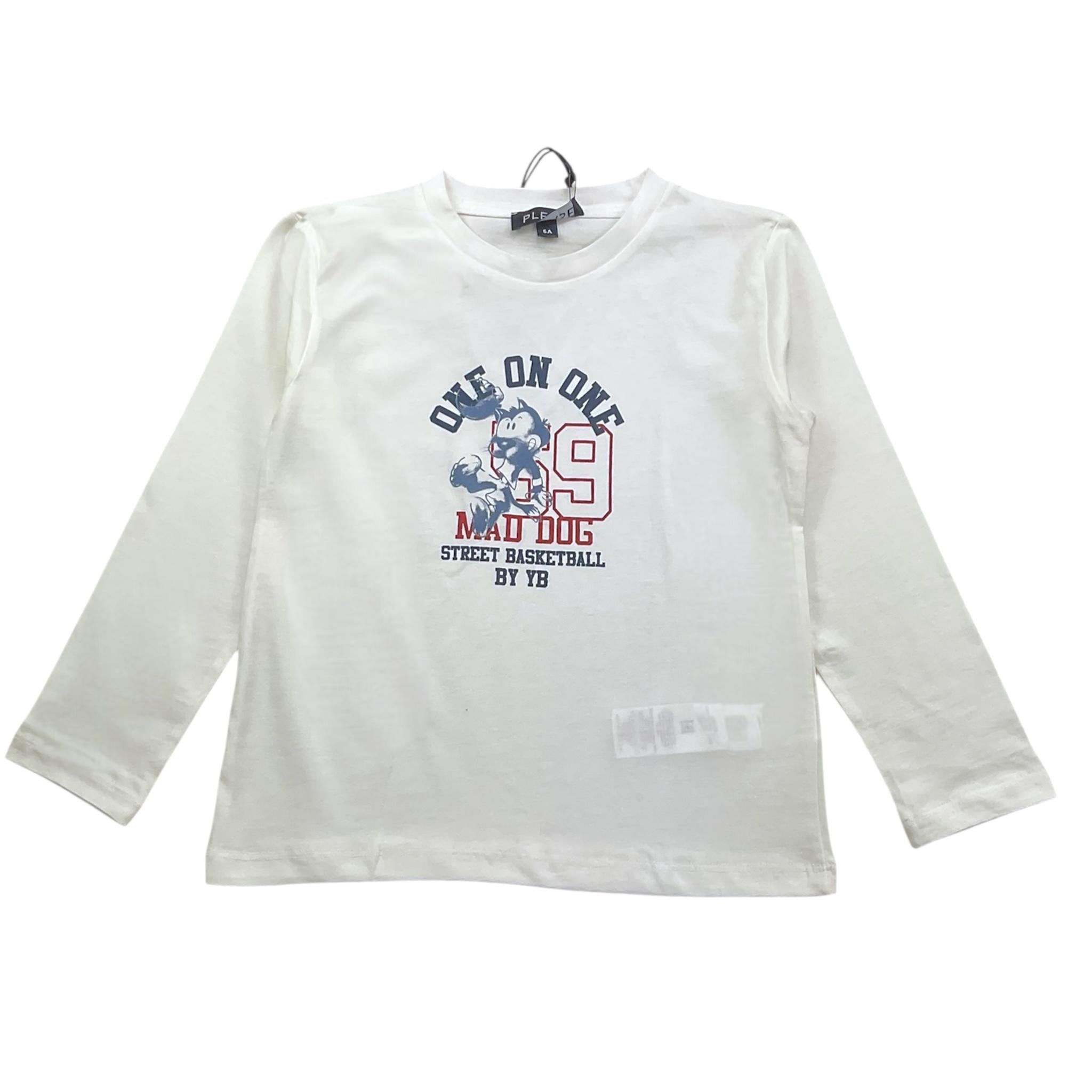 PLEASE shirt girocollo tinta unita con stampa Bianco per Bambino ML20030B65J BIANCO PLEASE 