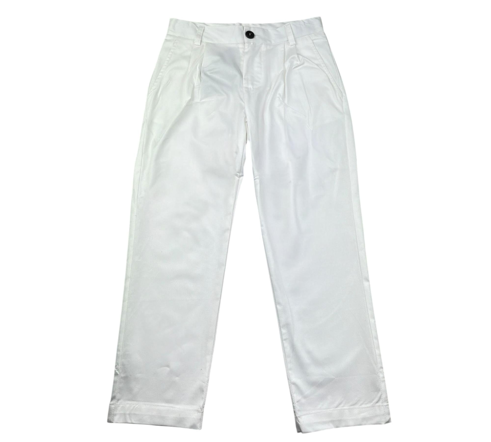 Paolo Pecora Pantalone Tinta Unita con Girovita Regolabile per Bambino PP4247 BIANCO PAOLO PECORA 