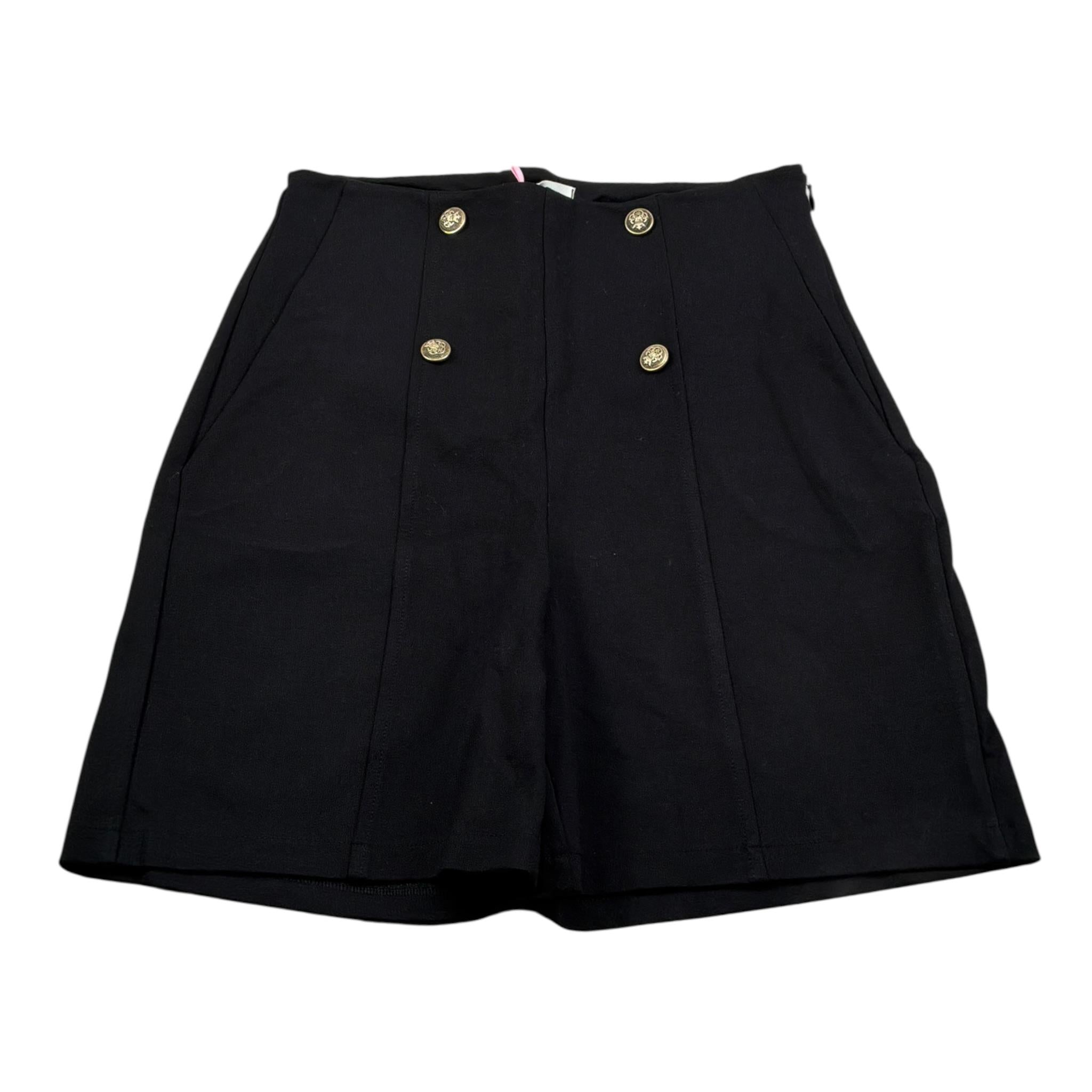 Vicolo Short tinta unita con Bottoni In Contrasto Nero per Bambina 142PO859 NERO VICOLO 