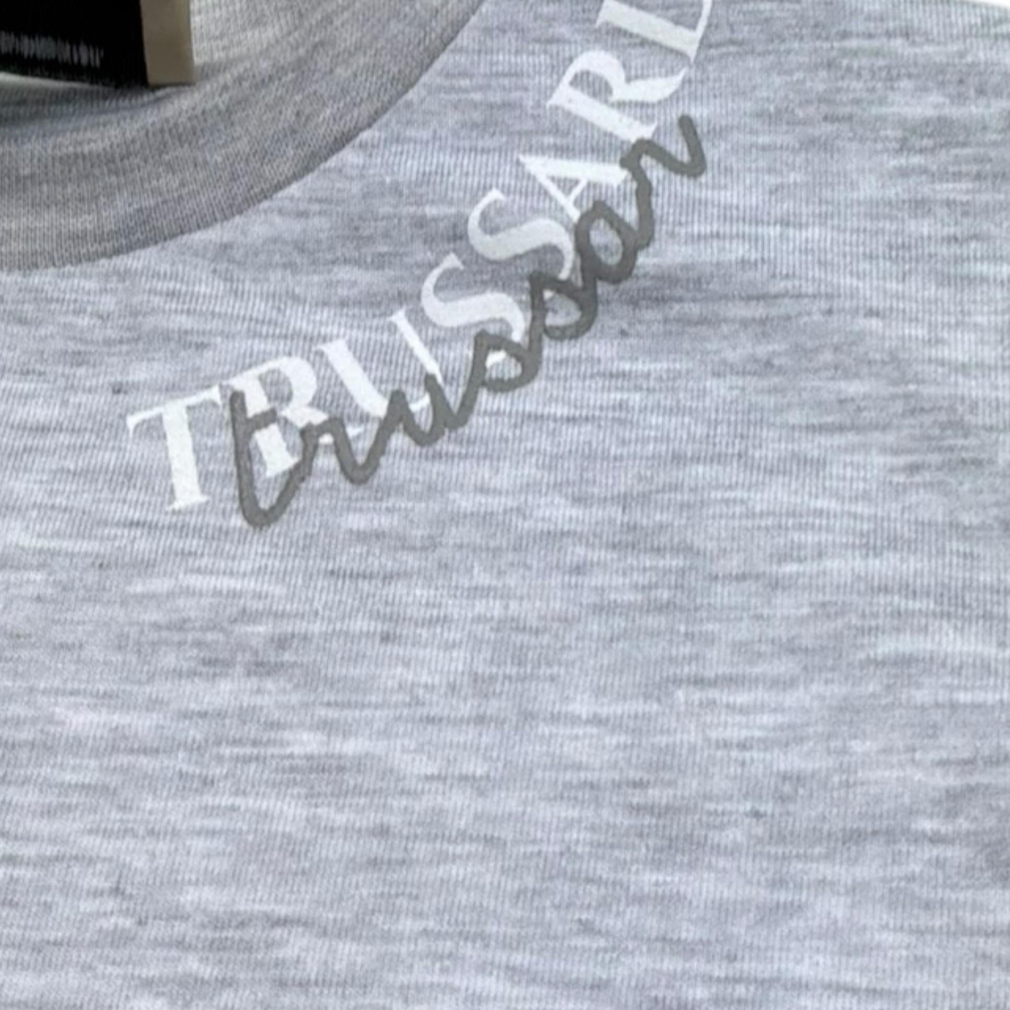 Trussardi T-Shirt Girocollo Tinta Unita con Logo per Bambino TGP26033TS GRIGIO TRUSSARDI 