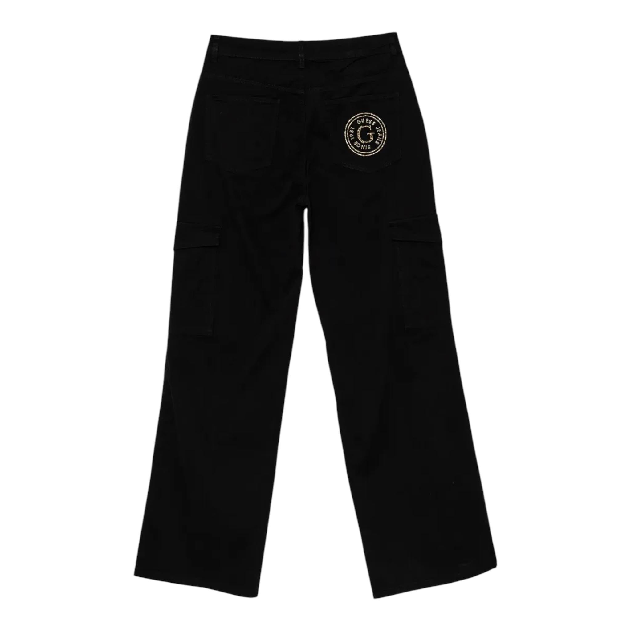GUESS jeans tinta unita con logo e brillantini Nero per Bambina J4BB00WGSL0 NERO GUESS 