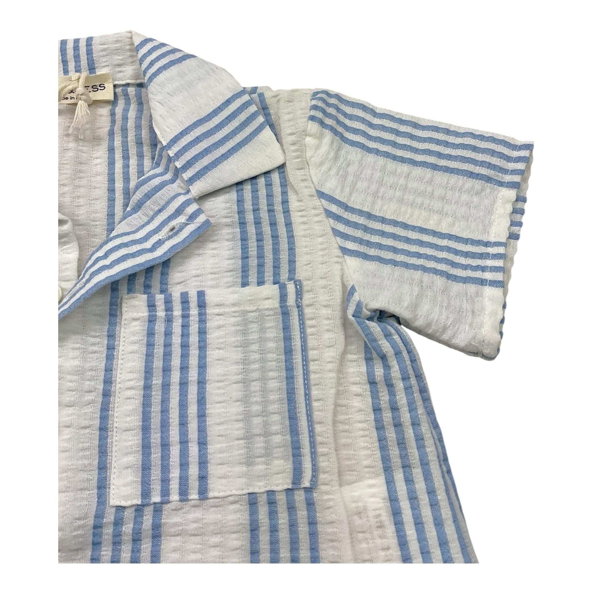 Babe & Tess Camicia Tinta Unita con Fantasia A Righe per Bambino 03518162 BIANCO BABE & TESS 