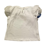 Miss Grant T-Shirt Girocollo Tinta Unita con Applicazioni per Neonata MG1332 BIANCO MISS GRANT 