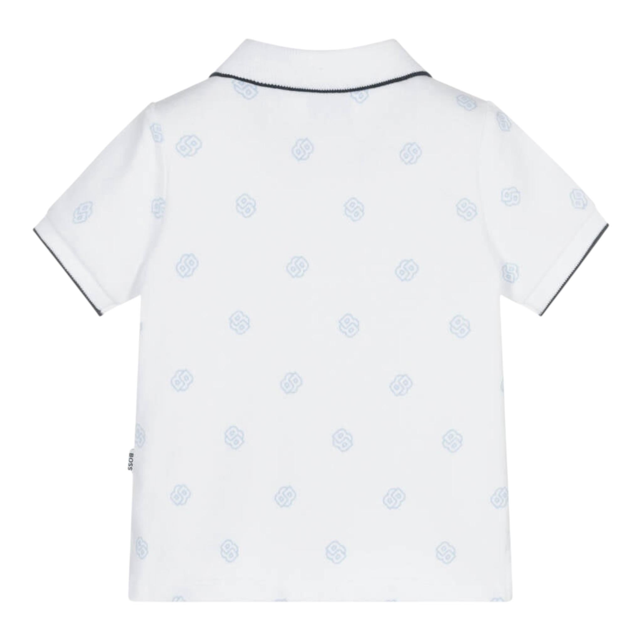 Boss Polo Mezza Manica Tinta Unita per Neonato J52099 BIANCO BOSS 