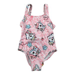 Mousse Costume Intero Tinta Unita con Stampa per Bambina COSTUNI ROSA MOUSSE 