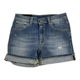 Dondup Bermuda In Denim Tinta Unita Blu Per Bambino