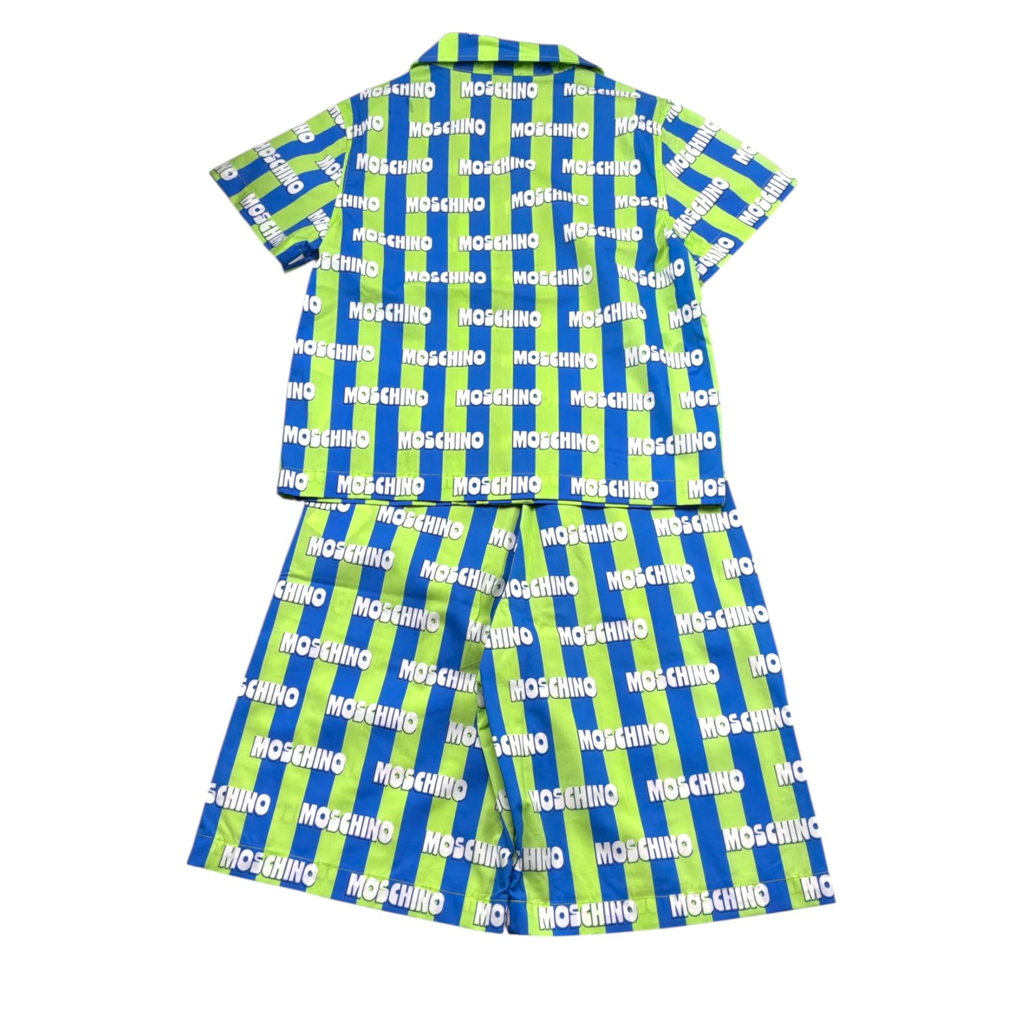 Moschino Completo 2 Pezzi Camicia-Bermuda Bicolore per Bambino HUG00V VERDE MOSCHINO 