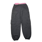 Disclaimer Pantalone Tinta Unita Con Elastico In Vita In Contrasto Nero Per Bambina