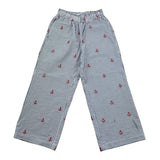 Saint Barth Pantalone Modello Palazzo Fantasia A Righe per Bambina PATRICIAJR BIANCO/BLU SAINT BARTH 