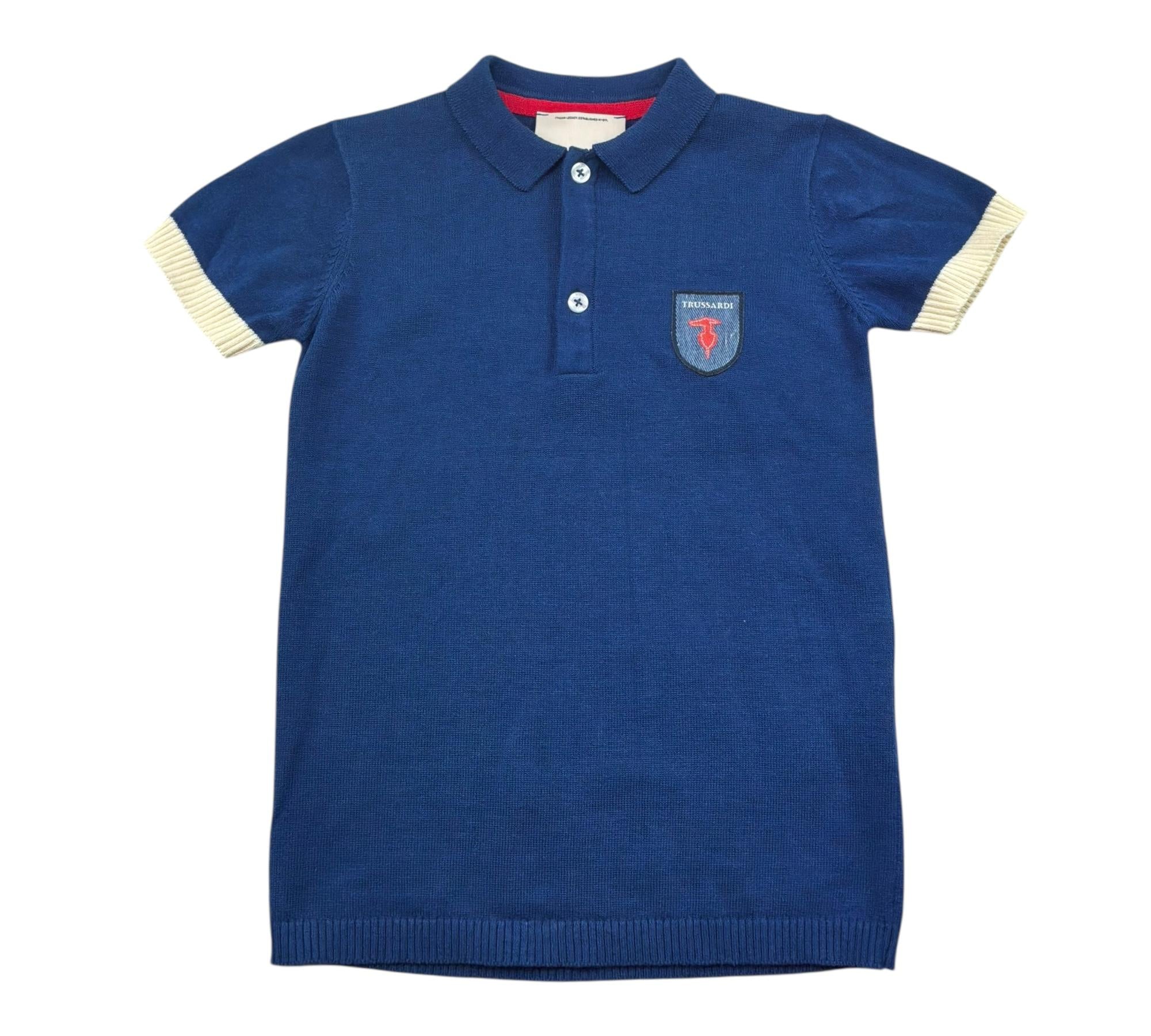 Trussardi Polo Mezza Manica Tinta Unita con Stampa per Bambino TBP26058PO BLU TRUSSARDI 