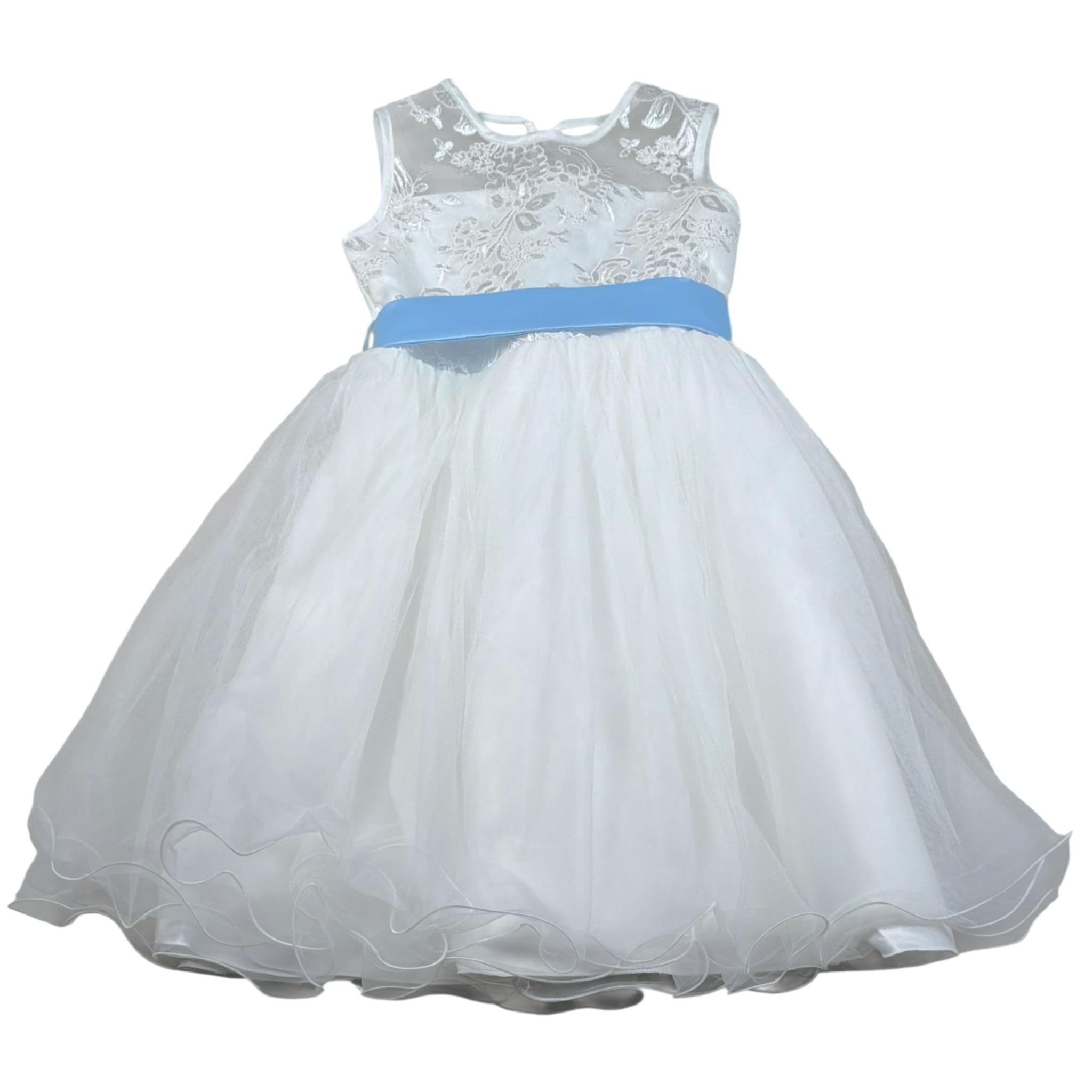 Enylo' Abito Cerimonia Tinta Unita Giromanica per Bambina 8269 BIANCO ENYLO' 