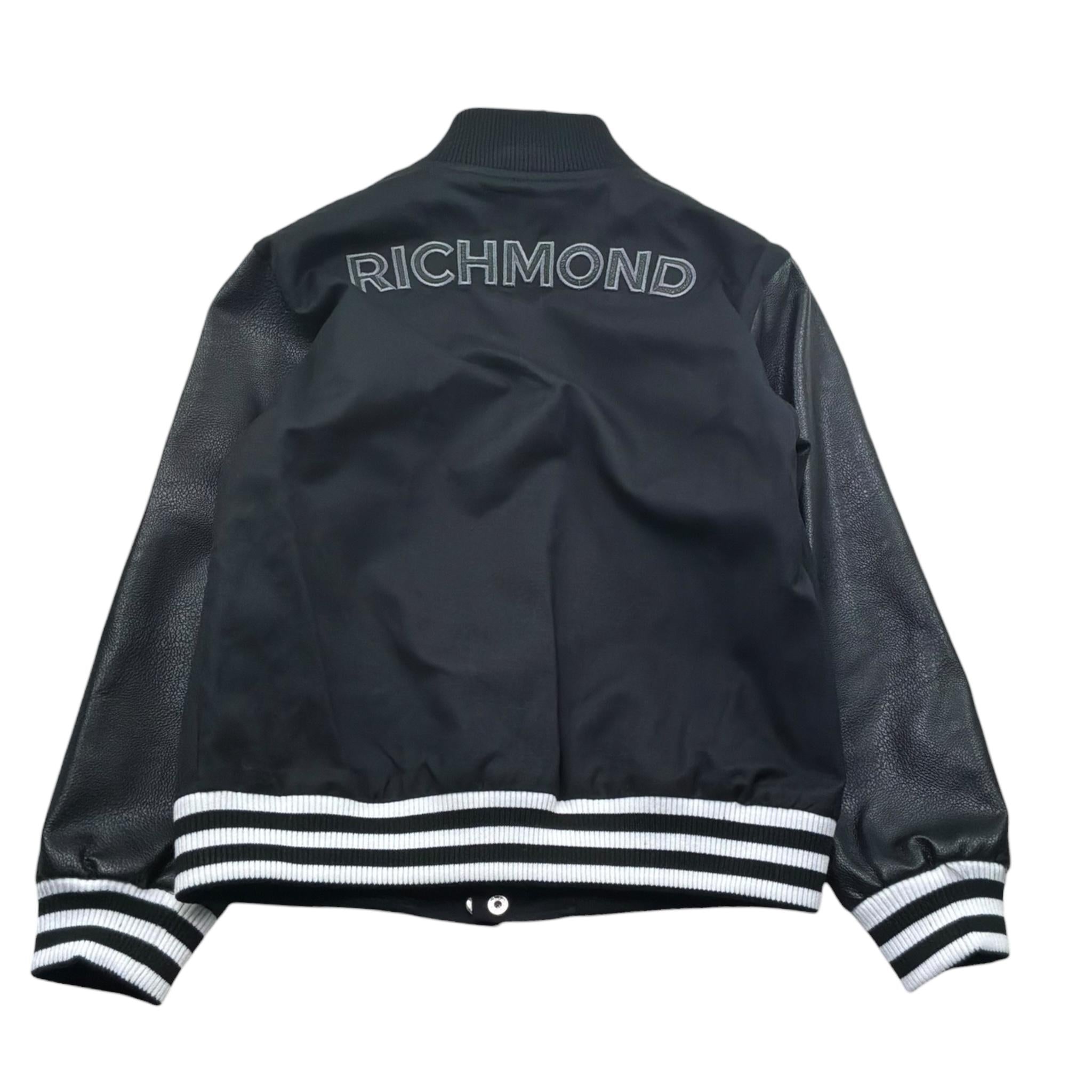 John Richmond Giubbino con Maniche In Ecopelle Tinta Unita con Bottoni per Bambino RBP26230GB NERO JOHN RICHMOND 